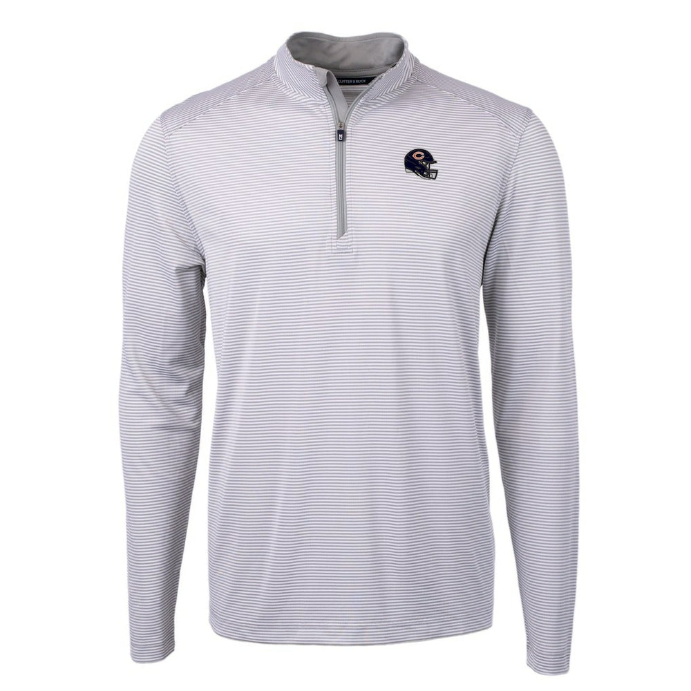 Chicago Bears Cutter & Buck Big & Tall Virtue Eco Pique Micro Stripe Tri-Blend Quarter-Zip Jacket - Gray online