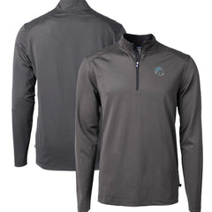 Detroit Lions Cutter & Buck Big & Tall Virtue Eco Pique Micro Stripe Tri-Blend Quarter-Zip Jacket - Black discount