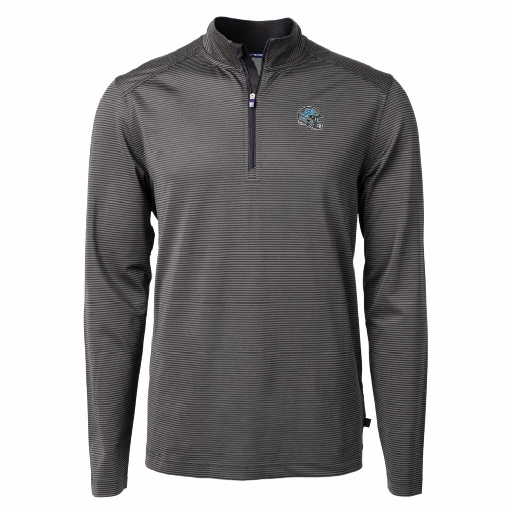 Detroit Lions Cutter & Buck Big & Tall Virtue Eco Pique Micro Stripe Tri-Blend Quarter-Zip Jacket - Black discount