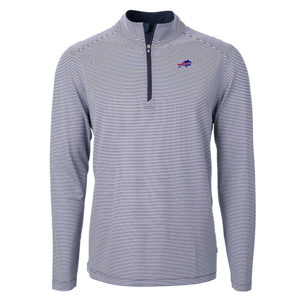 Buffalo Bills Cutter & Buck Big & Tall Virtue Eco Pique Micro Stripe Tri-Blend Quarter-Zip Jacket - Navy cheap