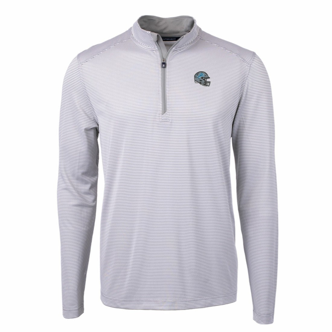 Detroit Lions Cutter & Buck Big & Tall Virtue Eco Pique Micro Stripe Tri-Blend Quarter-Zip Jacket - Gray online