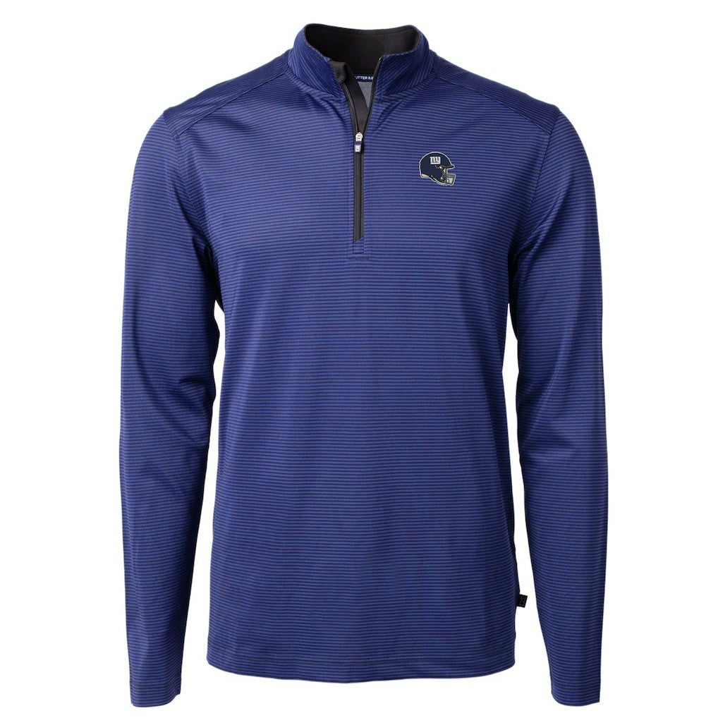 New York Giants Cutter & Buck Big & Tall Virtue Eco Pique Micro Stripe Tri-Blend Quarter-Zip Jacket - Royal outlet