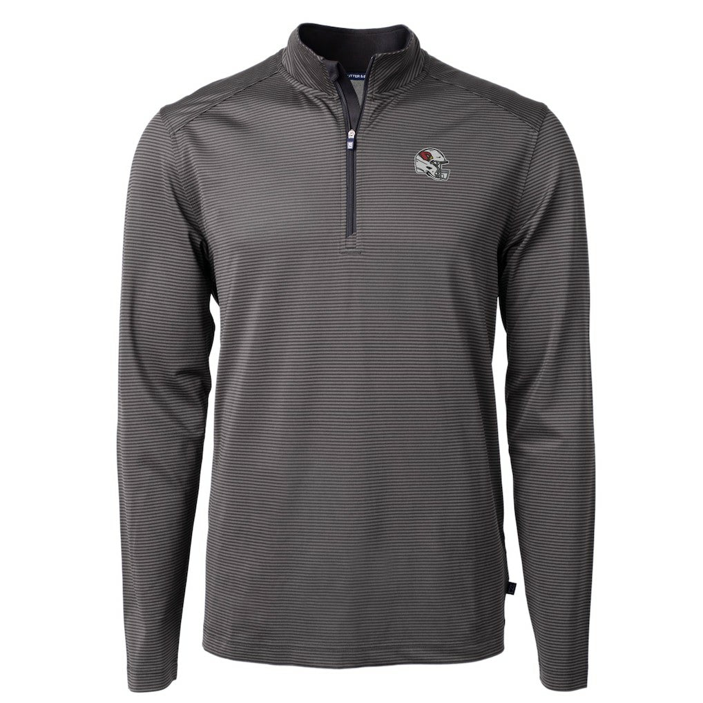 Arizona Cardinals Cutter & Buck Big & Tall Virtue Eco Pique Micro Stripe Tri-Blend Quarter-Zip Jacket - Black outlet