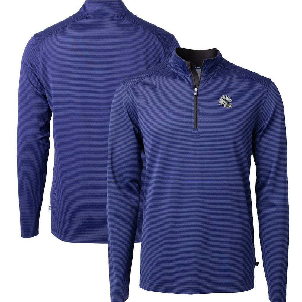 Indianapolis Colts Cutter & Buck Big & Tall Virtue Eco Pique Micro Stripe Tri-Blend Quarter-Zip Jacket - Royal cheap