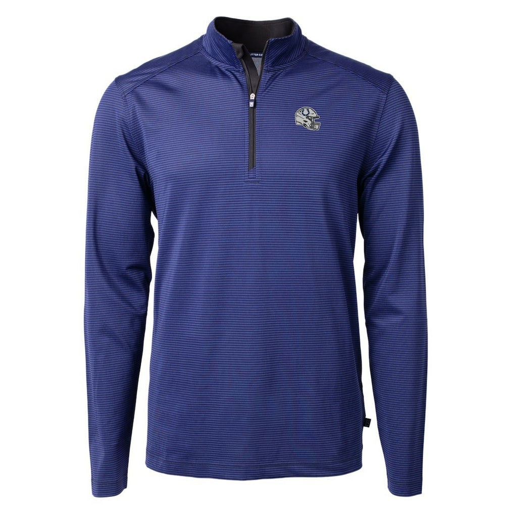 Indianapolis Colts Cutter & Buck Big & Tall Virtue Eco Pique Micro Stripe Tri-Blend Quarter-Zip Jacket - Royal cheap