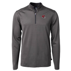 Kansas City Chiefs Cutter & Buck Big & Tall Virtue Eco Pique Micro Stripe Tri-Blend Quarter-Zip Jacket - Black on sale