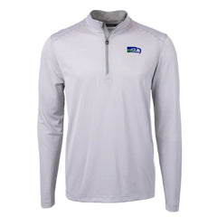 Seattle Seahawks Cutter & Buck Big & Tall Virtue Eco Pique Micro Stripe Tri-Blend Quarter-Zip Jacket - Gray sale