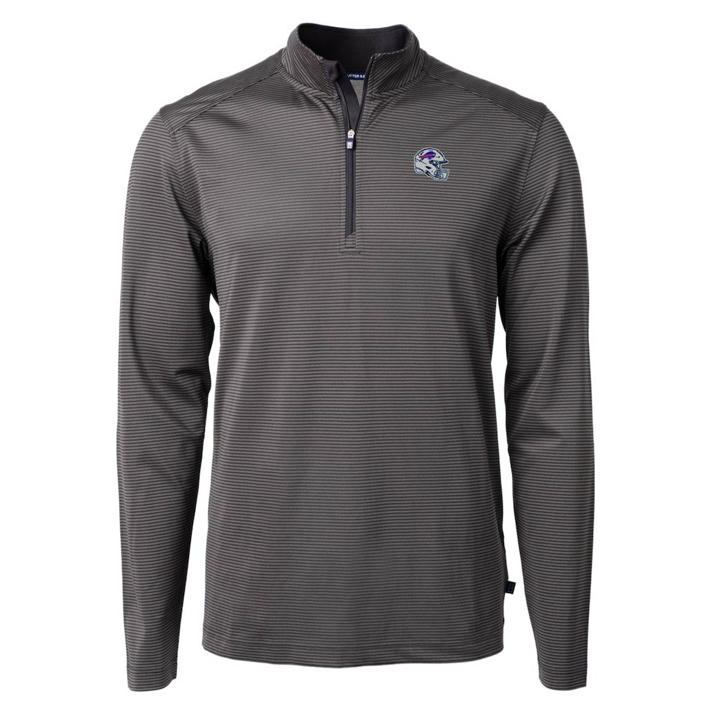 Buffalo Bills Cutter & Buck Big & Tall Virtue Eco Pique Micro Stripe Tri-Blend Quarter-Zip Jacket - Black outlet