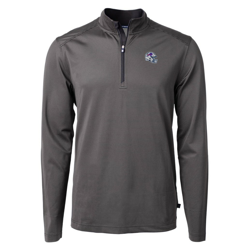 Buffalo Bills Cutter & Buck Big & Tall Virtue Eco Pique Micro Stripe Tri-Blend Quarter-Zip Jacket - Black outlet