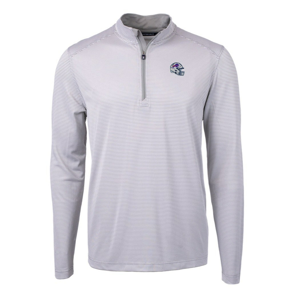 Buffalo Bills Cutter & Buck Big & Tall Virtue Eco Pique Micro Stripe Tri-Blend Quarter-Zip Jacket - Gray sale