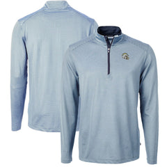 Los Angeles Chargers Cutter & Buck Big & Tall Virtue Eco Pique Micro Stripe Tri-Blend Quarter-Zip Jacket - Powder Blue discount