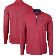 New England Patriots Cutter & Buck Big & Tall Virtue Eco Pique Micro Stripe Tri-Blend Quarter-Zip Jacket - Red cheap