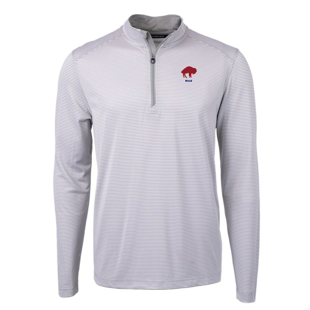 Buffalo Bills Cutter & Buck Big & Tall Virtue Eco Pique Micro Stripe Tri-Blend Quarter-Zip Jacket - Gray outlet