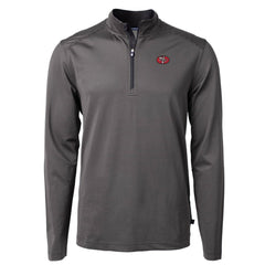 San Francisco 49ers Cutter & Buck Big & Tall Virtue Eco Pique Micro Stripe Tri-Blend Quarter-Zip Jacket - Black for sale