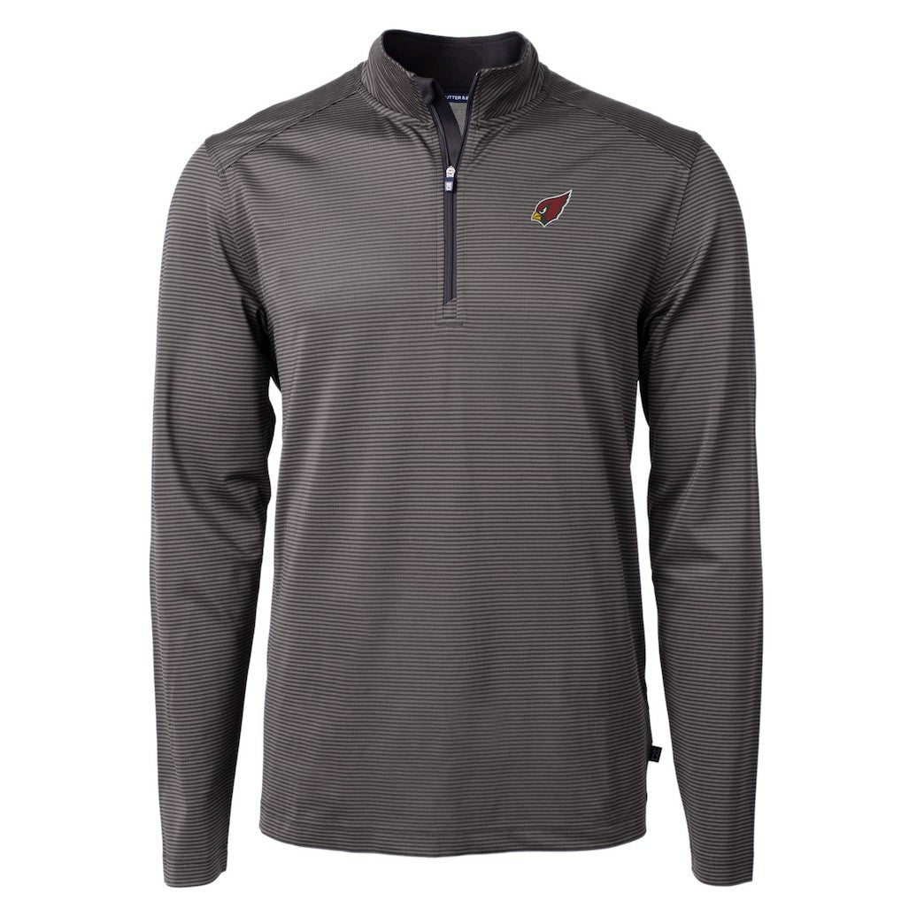 Arizona Cardinals Cutter & Buck Big & Tall Virtue Eco Pique Micro Stripe Tri-Blend Quarter-Zip Jacket - Black outlet
