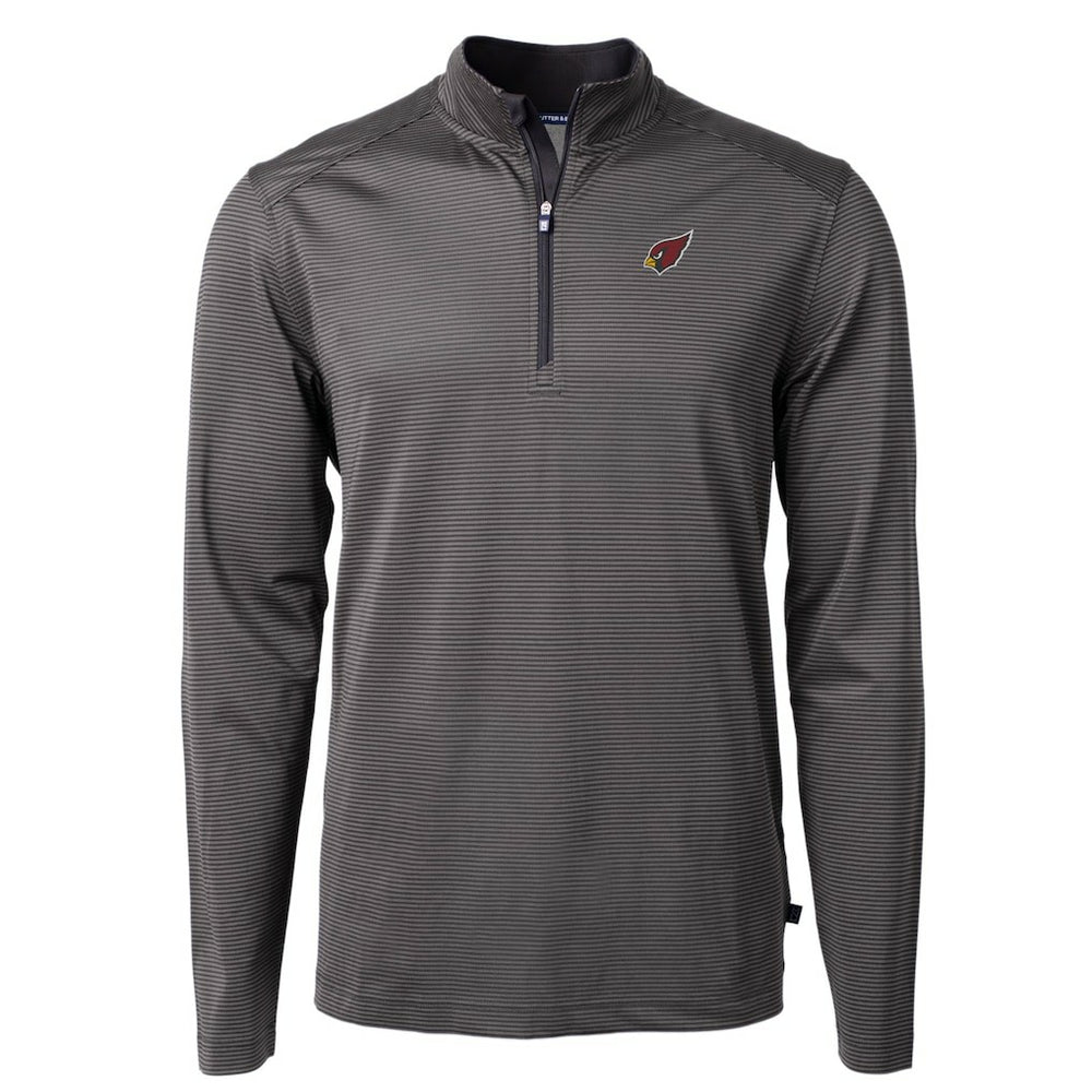 Arizona Cardinals Cutter & Buck Big & Tall Virtue Eco Pique Micro Stripe Tri-Blend Quarter-Zip Jacket - Black outlet