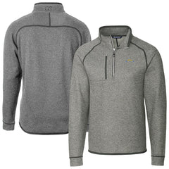 Los Angeles Chargers Cutter & Buck Big & Tall Mainsail Sweater-Knit Raglan Half-Zip Jacket - Heather Gray on sale