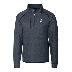 Indianapolis Colts Cutter & Buck Big & Tall Mainsail Sweater-Knit Half-Zip Jacket - Heather Navy online