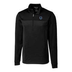 Indianapolis Colts Cutter & Buck Traverse Eco Stripe Tri-Blend DryTec Quarter-Zip Jacket - Black on sale
