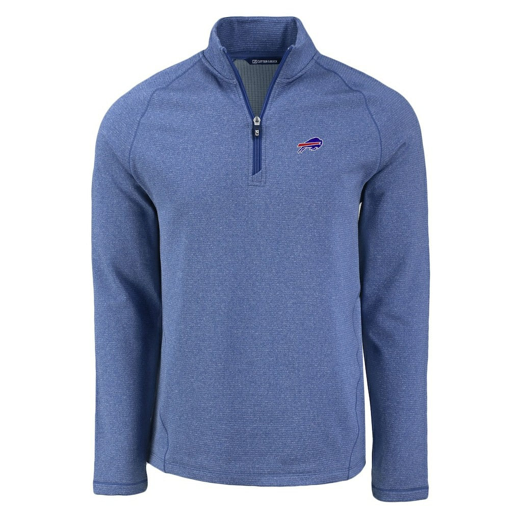 Buffalo Bills Cutter & Buck Peshastin Eco Fleece Tri-Blend Raglan Recycled Quarter-Zip Jacket - Heather Royal sale