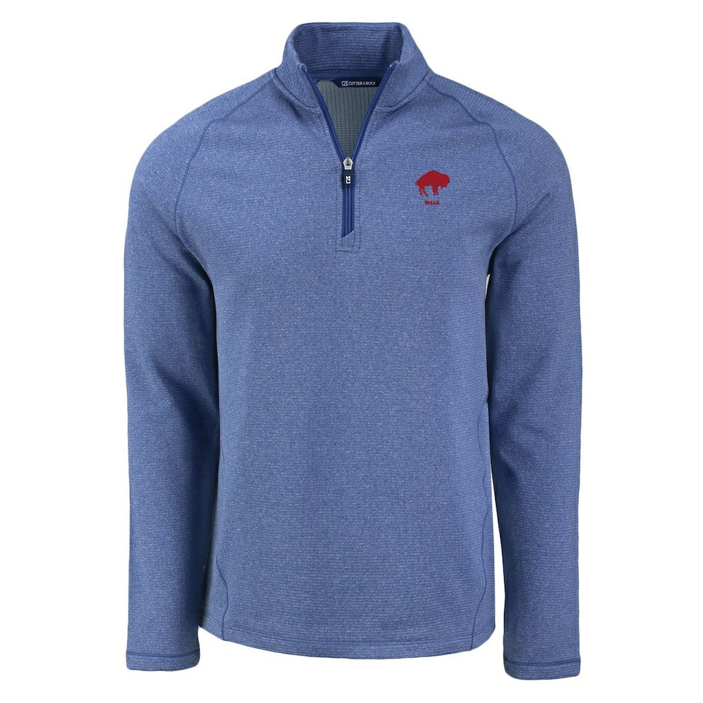 Buffalo Bills Cutter & Buck Peshastin Eco Fleece Tri-Blend Raglan Recycled Quarter-Zip Jacket - Heather Royal discount