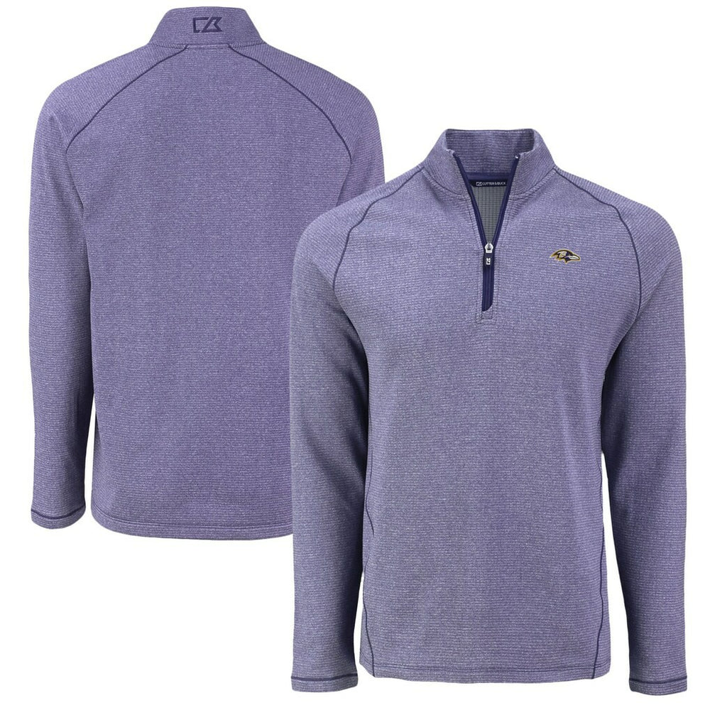 Baltimore Ravens Cutter & Buck Peshastin Eco Fleece Tri-Blend Raglan Recycled Quarter-Zip Jacket - Heather Purple sale