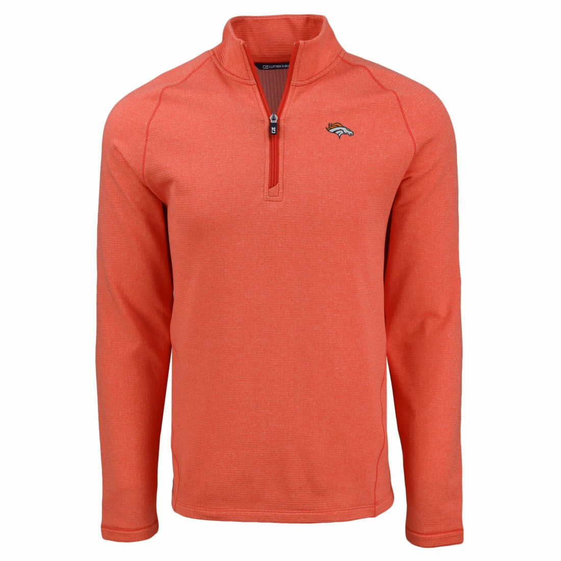 Denver Broncos Cutter & Buck Peshastin Eco Fleece Tri-Blend Raglan Recycled Quarter-Zip Jacket - Heather Orange cheap