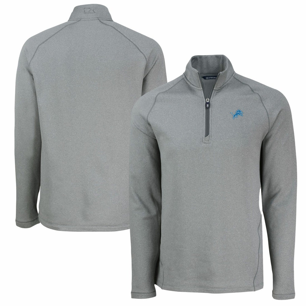 Detroit Lions Cutter & Buck Peshastin Eco Fleece Tri-Blend Raglan Recycled Quarter-Zip Jacket - Heather Gray outlet