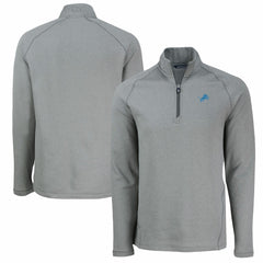 Detroit Lions Cutter & Buck Peshastin Eco Fleece Tri-Blend Raglan Recycled Quarter-Zip Jacket - Heather Gray outlet