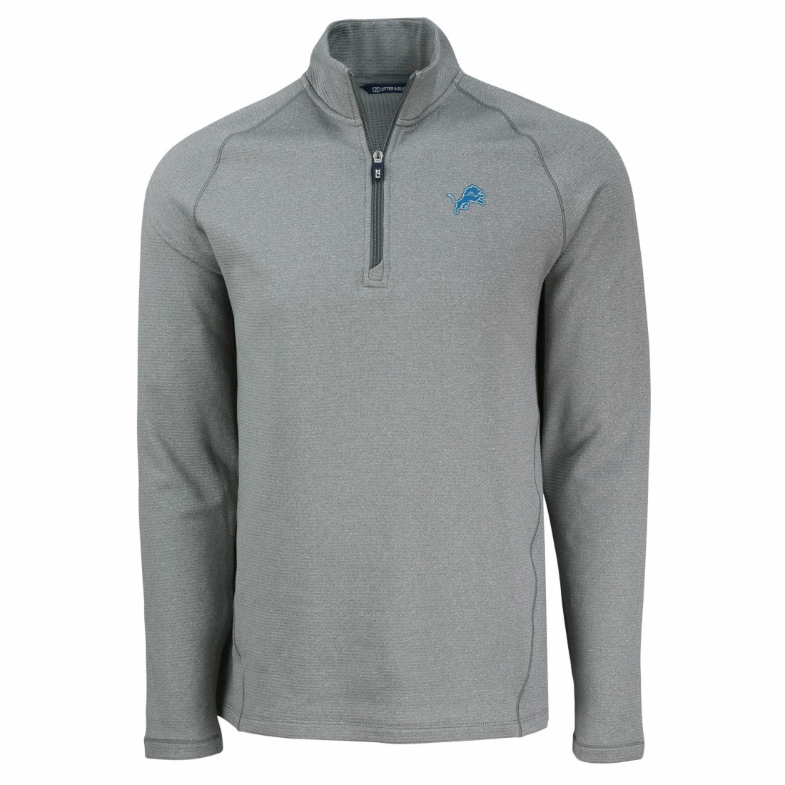 Detroit Lions Cutter & Buck Peshastin Eco Fleece Tri-Blend Raglan Recycled Quarter-Zip Jacket - Heather Gray outlet