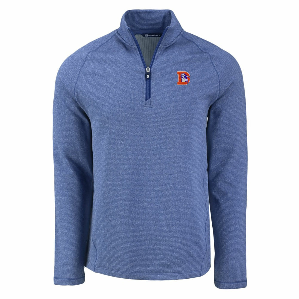 Denver Broncos Cutter & Buck Peshastin Eco Fleece Tri-Blend Raglan Recycled Quarter-Zip Jacket - Heather Royal discount
