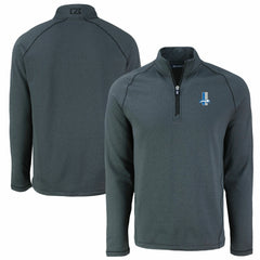 Detroit Lions Cutter & Buck Peshastin Eco Fleece Tri-Blend Raglan Recycled Quarter-Zip Jacket - Heather Black on sale