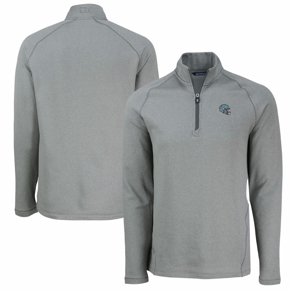 Detroit Lions Cutter & Buck Peshastin Eco Fleece Tri-Blend Raglan Recycled Quarter-Zip Jacket - Heather Gray online