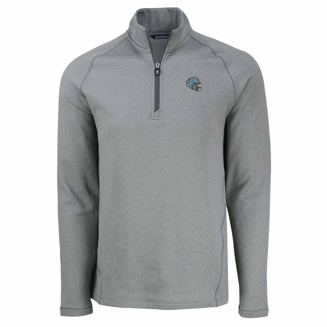 Detroit Lions Cutter & Buck Peshastin Eco Fleece Tri-Blend Raglan Recycled Quarter-Zip Jacket - Heather Gray online
