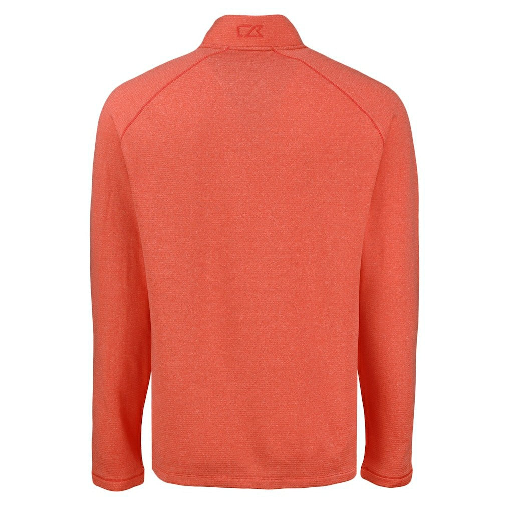 Denver Broncos Cutter & Buck Peshastin Eco Fleece Tri-Blend Raglan Recycled Quarter-Zip Jacket - Heather Orange for sale