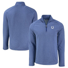 Indianapolis Colts Cutter & Buck Peshastin Eco Fleece Tri-Blend Raglan Recycled Quarter-Zip Jacket - Heather Royal on sale
