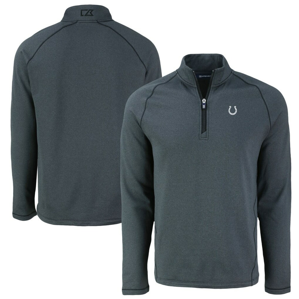 Indianapolis Colts Cutter & Buck Peshastin Eco Fleece Tri-Blend Raglan Recycled Quarter-Zip Jacket - Heather Black cheap