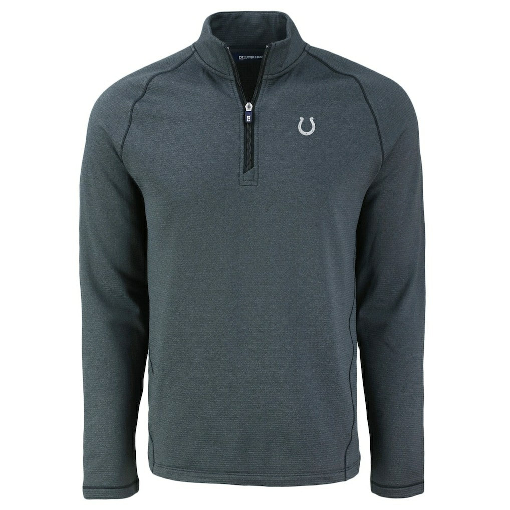 Indianapolis Colts Cutter & Buck Peshastin Eco Fleece Tri-Blend Raglan Recycled Quarter-Zip Jacket - Heather Black cheap