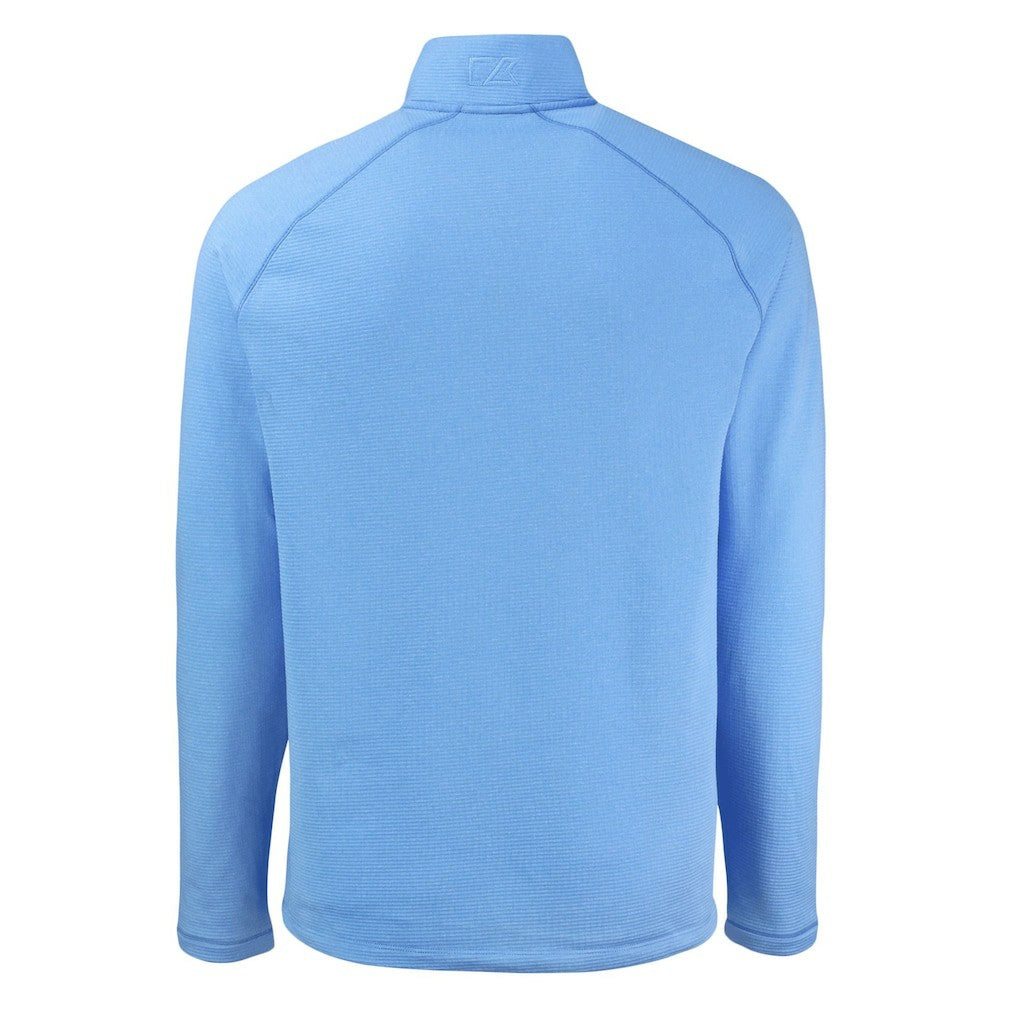 Los Angeles Chargers Cutter & Buck Peshastin Eco Fleece Tri-Blend Raglan Recycled Quarter-Zip Jacket - Heather Powder Blue outlet