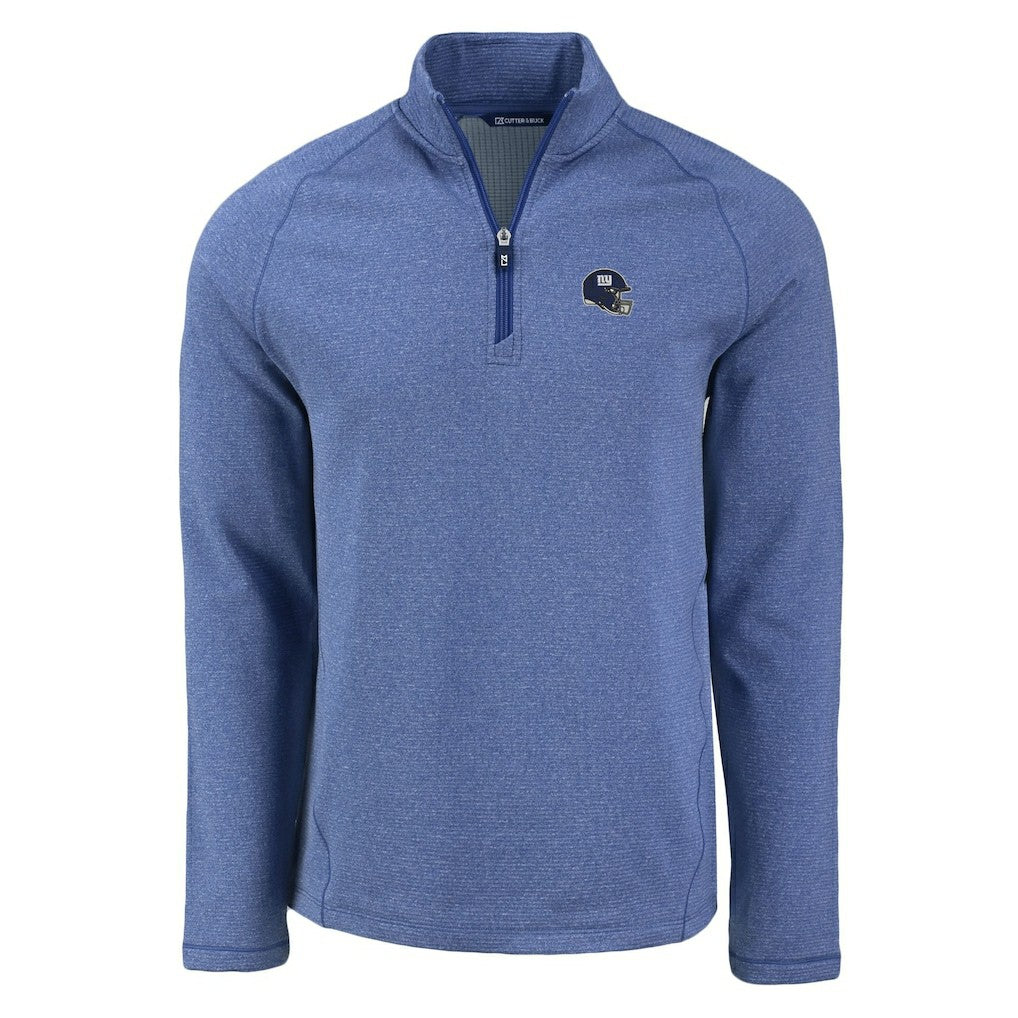 New York Giants Cutter & Buck Peshastin Eco Fleece Tri-Blend Raglan Recycled Quarter-Zip Jacket - Heather Royal outlet