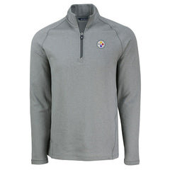 Pittsburgh Steelers Cutter & Buck Peshastin Eco Fleece Tri-Blend Raglan Recycled Quarter-Zip Jacket - Heather Gray discount