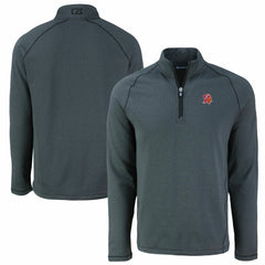 Tampa Bay Buccaneers Cutter & Buck Peshastin Eco Fleece Tri-Blend Raglan Recycled Quarter-Zip Jacket - Heather Black discount