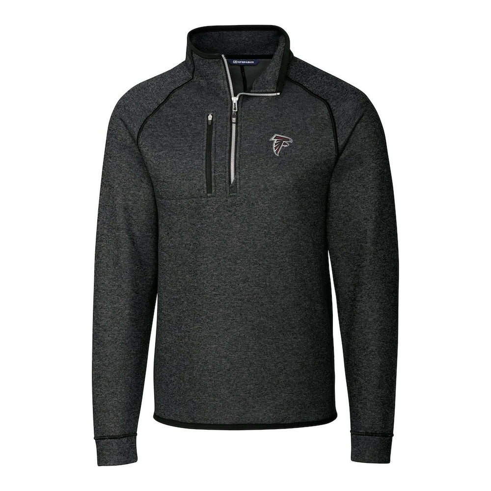 Atlanta Falcons Cutter & Buck Big & Tall Mainsail Sweater-Knit Raglan Half-Zip Jacket - Heather Charcoal online