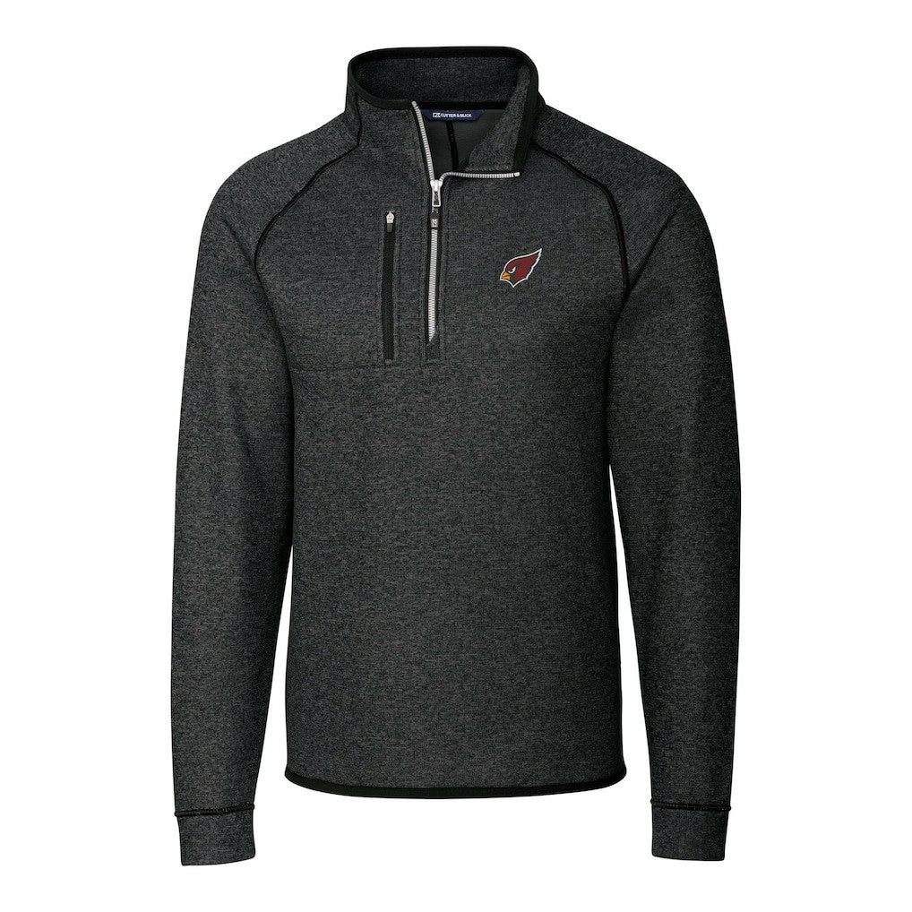 Arizona Cardinals Cutter & Buck Big & Tall Mainsail Sweater-Knit Raglan Half-Zip Jacket - Heather Charcoal cheap