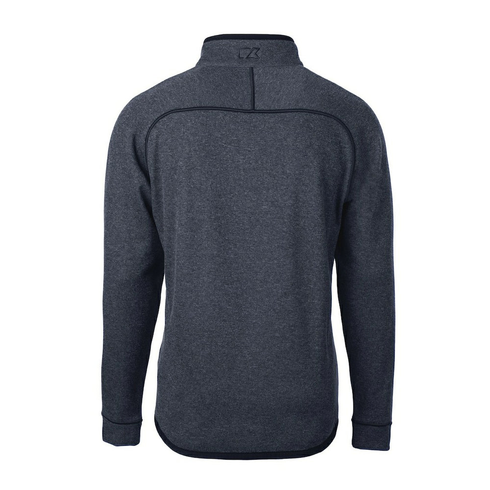 New York Giants Cutter & Buck Big & Tall Mainsail Sweater-Knit Raglan Half-Zip Jacket - Heather Navy cheap