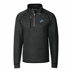 Detroit Lions Cutter & Buck Big & Tall Mainsail Sweater-Knit Raglan Half-Zip Jacket - Heather Charcoal for sale