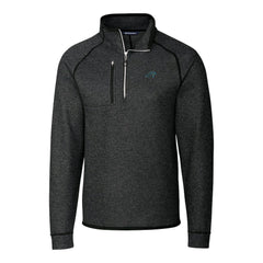 Carolina Panthers Cutter & Buck Big & Tall Mainsail Sweater-Knit Raglan Half-Zip Jacket - Heather Charcoal discount