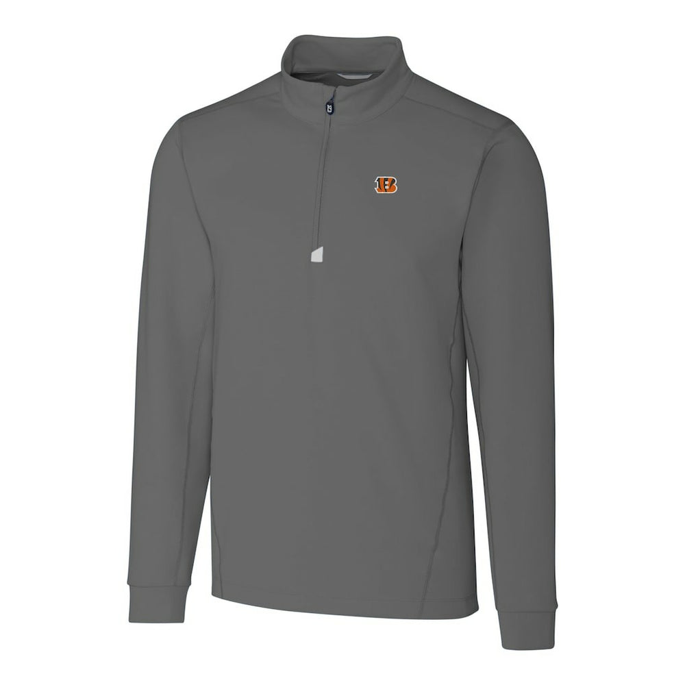Cincinnati Bengals Cutter & Buck Big & Tall Traverse Stretch Quarter-Zip Top - Gray outlet