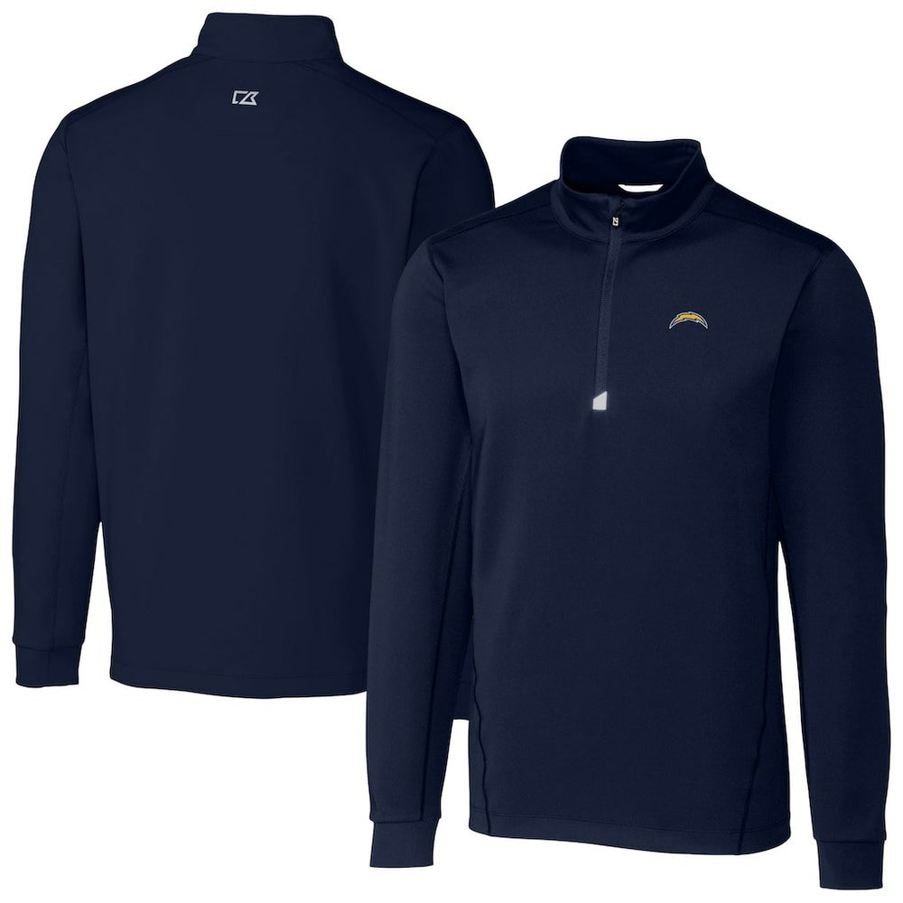 Los Angeles Chargers Cutter & Buck Big & Tall Traverse Stretch Quarter-Zip Top - Navy discount