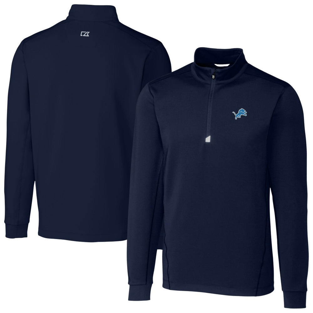 Detroit Lions Cutter & Buck Big & Tall Traverse Stretch Quarter-Zip Top - Navy sale